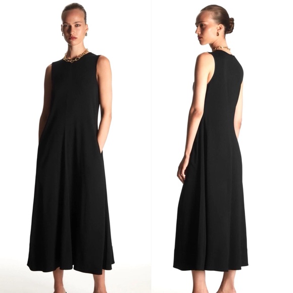 high neck halter dress Sleeveless Midi Size:S / 4-6 Round 4 Blue dresses for